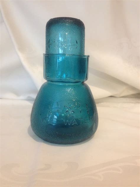 Aqua Blue Depression Glass Ice Water Decanter By Fullhousebysheila