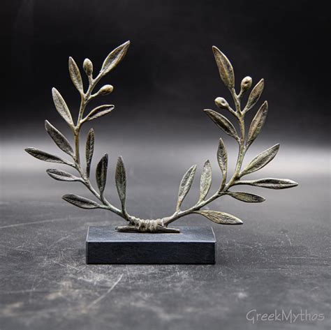 Bronze Olive Wreath Greek Sculpture Olive Tree Branches Ancient Greece Goddess Athena Symbol