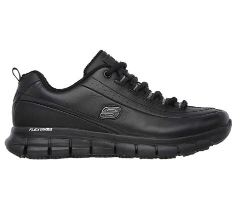 76550 Wide Width Black Skechers Shoes Women Memory Foam Work Slip