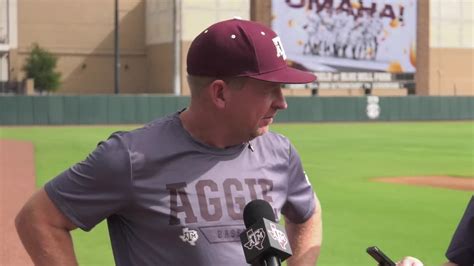 Watch Now Texas A M Baseball Coach Jim Schlossnagle Preview College World Series Youtube