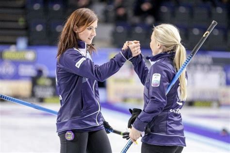 Eve Muirhead And Anna Sloan Curling For Scotland In European Championship