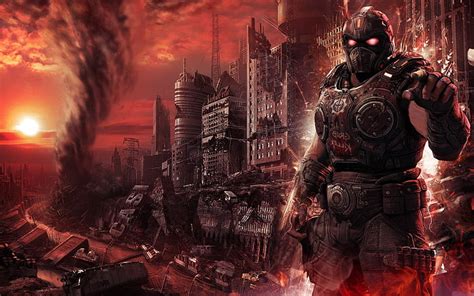 Hd Wallpaper Gears Of War Armor Apocalyptic Photomanipulations Complex
