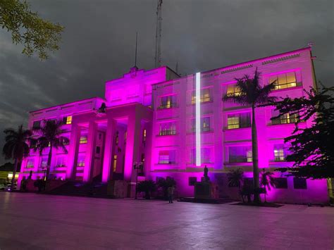 Iluminan Palacio De Gobierno De Tamaulipas De Rosa En Campaña Contra