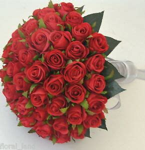 Suitable for home, table, wedding, party, coffee shop, meeting room decor. Silk Wedding bouquet bouquets red rose posy silver ribbon ...
