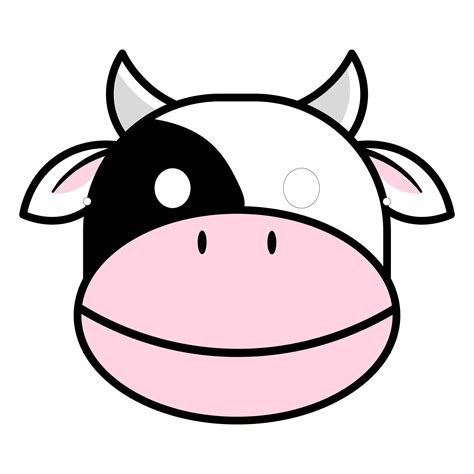 Printable Cow Mask Template Wooden Craft Sticks Craft Stick Crafts Printable Cow Mask