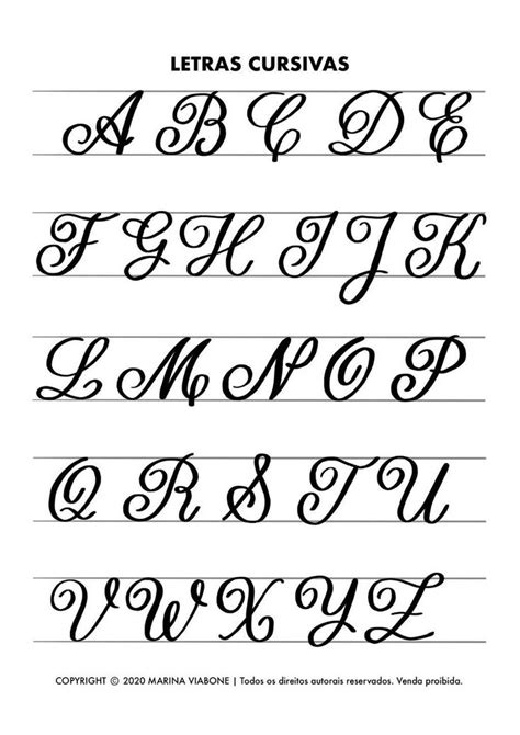 Letra maiúscula cursiva Marina Viabone Lettering Letras cursivas