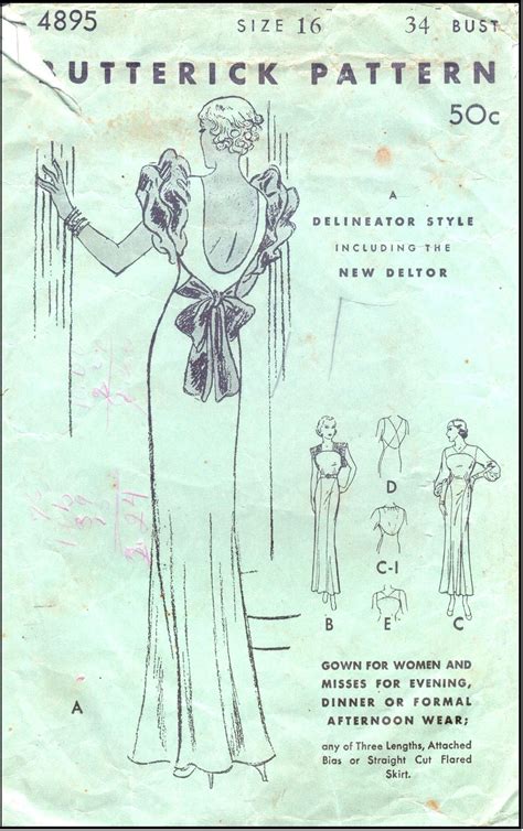 butterick 4895 evening gown sewing pattern reproduction available soon from vintage pattern