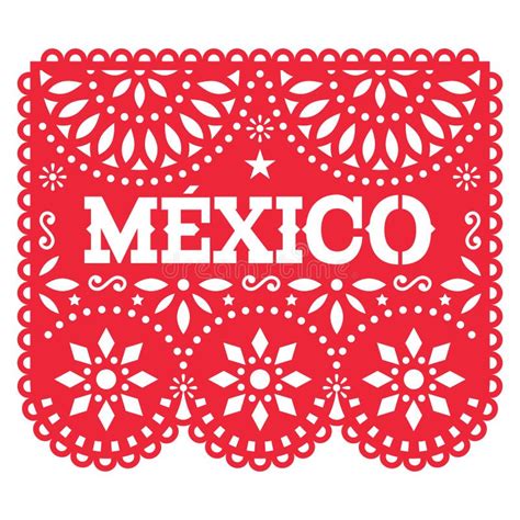 Diseño Vectorial Del Papel Picado En México Decoración Retro De