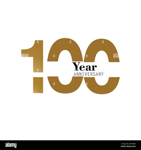 100 Year Anniversary Logo Vector Template Design Illustration Gold And