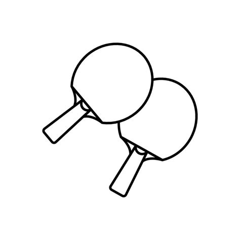 Ping Pong Paddle And Table Tennis Bats Outline Icon Illustration On