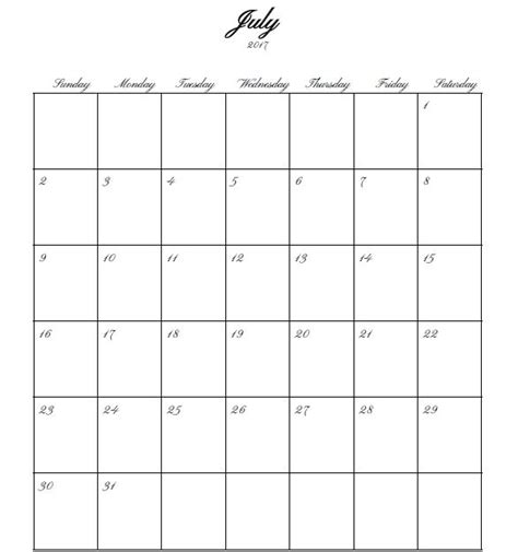 Blank Calendar With A Boxed Grid Printable Blank Calendar Blank Free