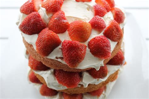 Jibberjabberuk Triple Layer Victoria Sponge Strawberry And Cream Cake