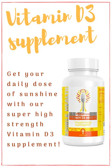Supplementing is the most powerful way to make sure you get enough vitamin d. Vitamin D3 4000 IU for Teeth, Bones, Muscles and Immune ...