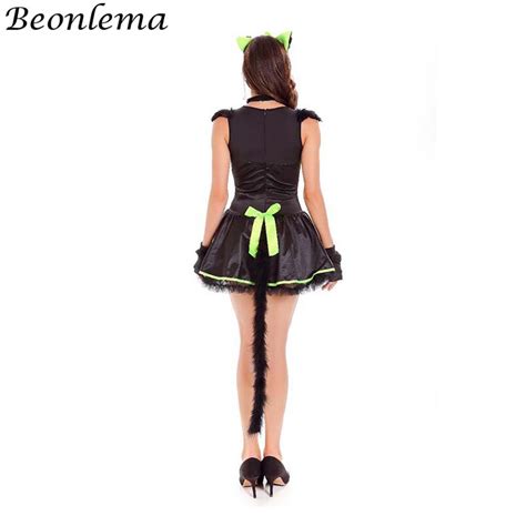 beonlema kawaii costume sexy cosplay dresses furry tail women role playing suits femme black