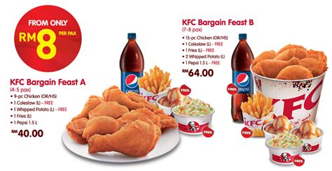 We have added the entire kentucky fried chicken menu with prices below, making it so much easier to browse from your phone or from home. KFC BARGAIN FEAST