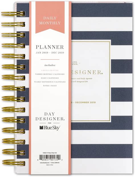 Day Designer For Blue Sky 2019 Daily And Monthly Planner Flexible