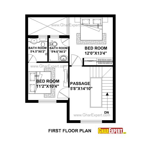 House Plan For 25 Feet By 30 Feet Plot Plot Size 83 Square Yards