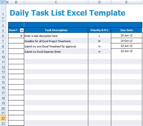 Daily Task List Excel Template Xls Microsoft Excel Templates Riset