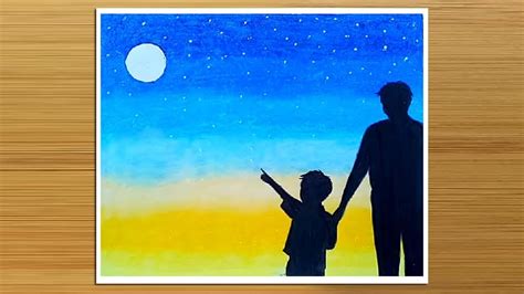 Father's day is coming up! Father's Day drawing with Oil Pastels || How to draw ...