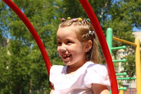Seven Year Old Girl Swinging Swing Stock Photos Free And Royalty Free