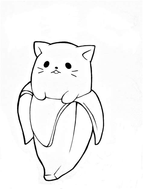kawaii cat coloring pages printable
