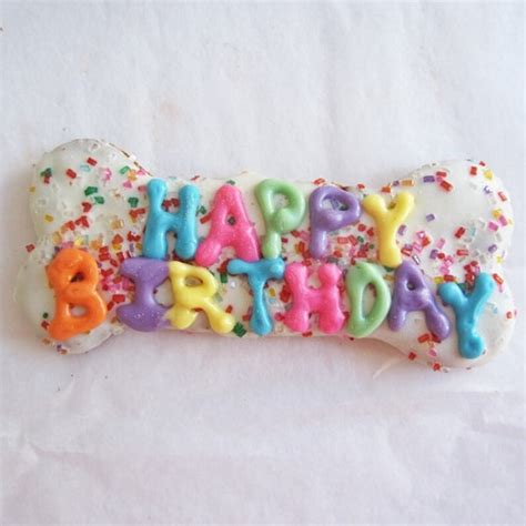 Large Happy Birthday Sprinkle Dog Bone Treat Happy Birthday Etsy