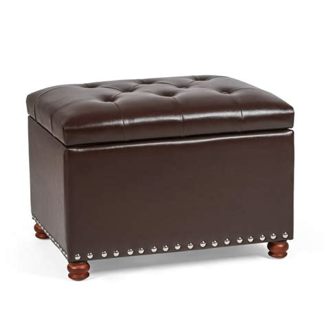 Joveco Classy Bonded Pu Leather Tufted Accents Rectangular Storage