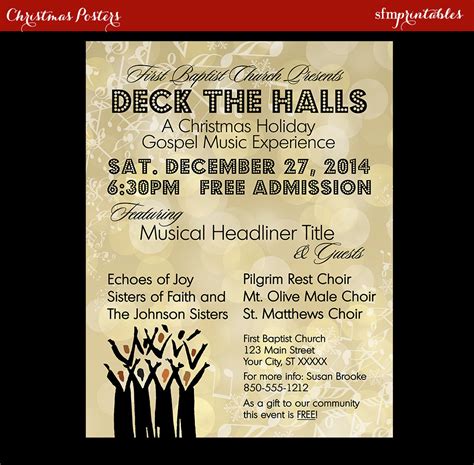 Gospel Concert Invitation Poster Flyer Choir Church Music Etsy