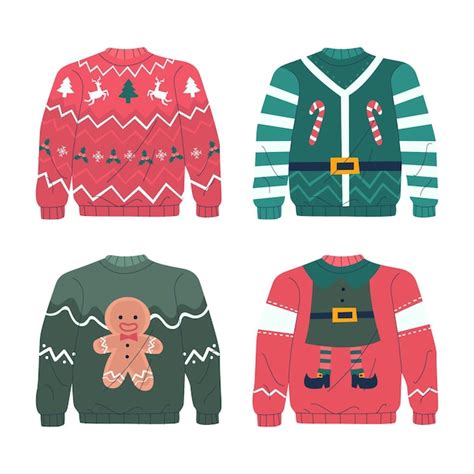 Premium Vector Hand Drawn Ugly Sweater Collection