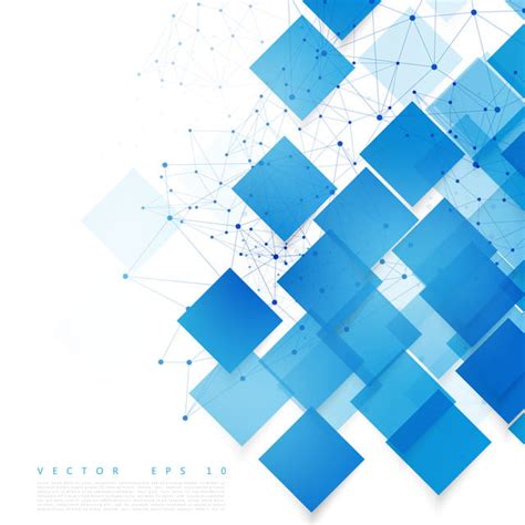 Abstract White Wallpaper With Blue Paper Squares Background Vector