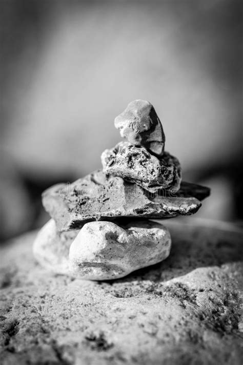 Zen Stones In Black And White Piled High Stock Photo Image Of