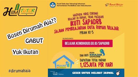 Game show legandaris yang terkenal dengan istilah survey membuktikan edisi 2021 ini, kuis super family 100 dibawakan oleh host keren gilang dirga dengan nuansa baru yaitu peserta yang tampil adalah kelompok yang. Cara ikut SAPADRB Rumah Belajar KEMDIKBUD menggunakan handphone - YouTube