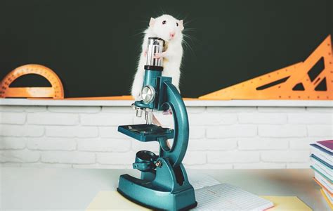 Premium Photo Rat Sitting On Microscope Concept Of Funny Animals In