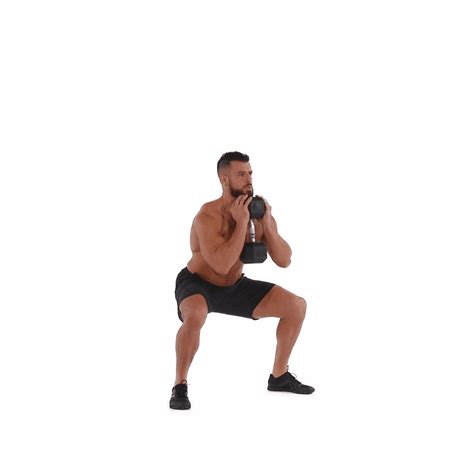 stand with your feet slightly beyond shoulder width hold a dumbbell vertically forma fitness