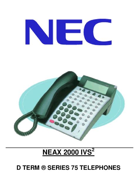 Nec Neax 2000 Ivs2 User Manual Pdf Download Manualslib
