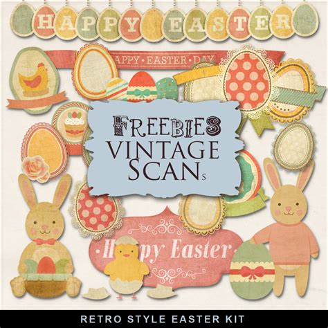 Freebies Retro Style Easter Kitfar Far Hill Free Database Of Digital