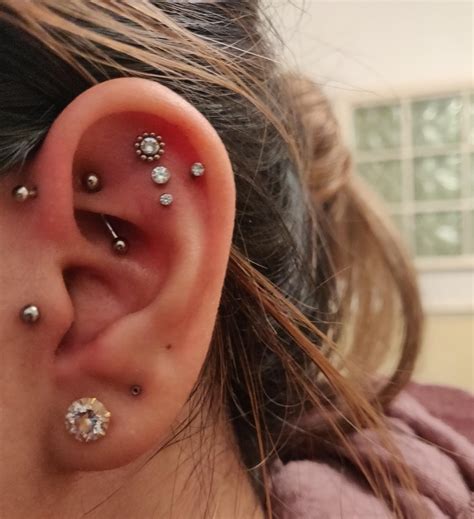 Triple Flat Piercing Done By Jess Luna Uk One Of The Coolest