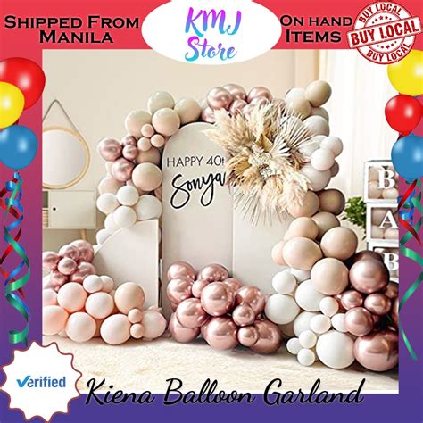 Kiena Balloon Nude Blush Baloon Garland Kit With White Sand Latex And