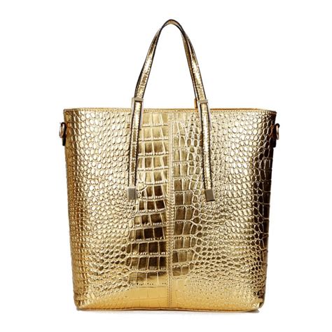 3pcs Luxury Alligator Crocodile Women Leather Handbag Set Famous Brand