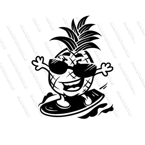 Pineapple Surfboard Svg Png And Jpeg Eps Dxf Files Instant Etsy