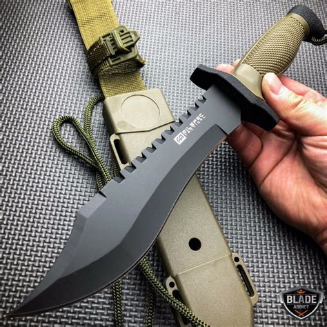 12 Tactical Bowie Survival Hunting Knife W Sheath Military Combat
