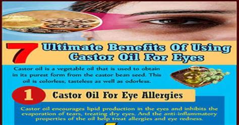 7 Ultimate Benefits Of Using Castor Oil For Eyes Infographic