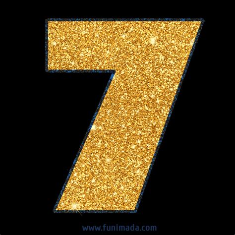 Number 7 Gold Glitter 
