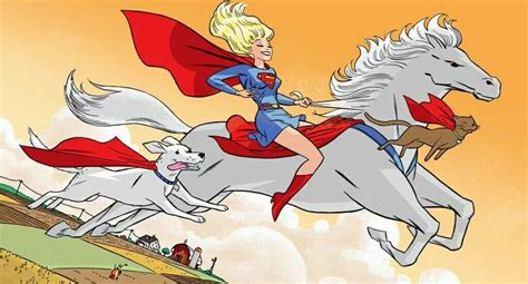 Supergirl with Streaky,Comet, and Krypto, The Super-pets;art by Darwyn