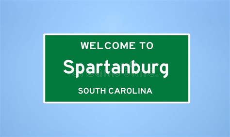Spartanburg South Carolina City Limit Sign Town Sign From The Usa
