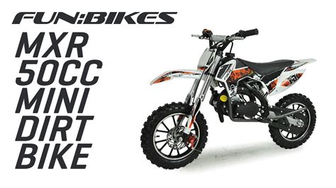 Product Overview Funbikes Mxr 50cc 61cm Kids Mini Dirt Bike Youtube