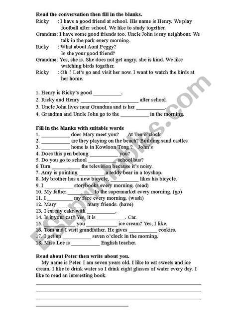 Reading And Use Of English English As A Second Language Esl Worksheet