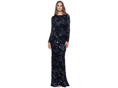 Betsy Adam Long Long Sleeve Floral Sequin Gown Women S Dress