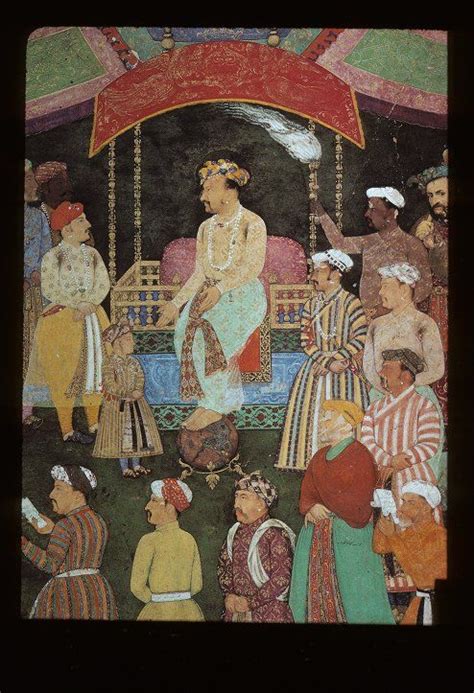 Mughal Miniature Painting Showing Jahangir At Court Mughal Miniature