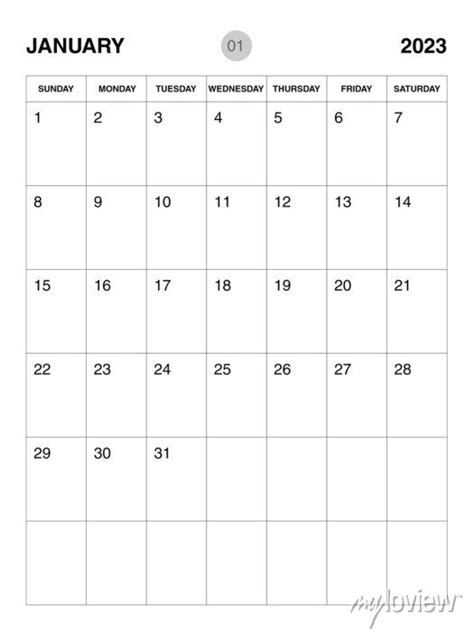 January 2023 Year Planner Template Calendar 2023 Desgin Monthly